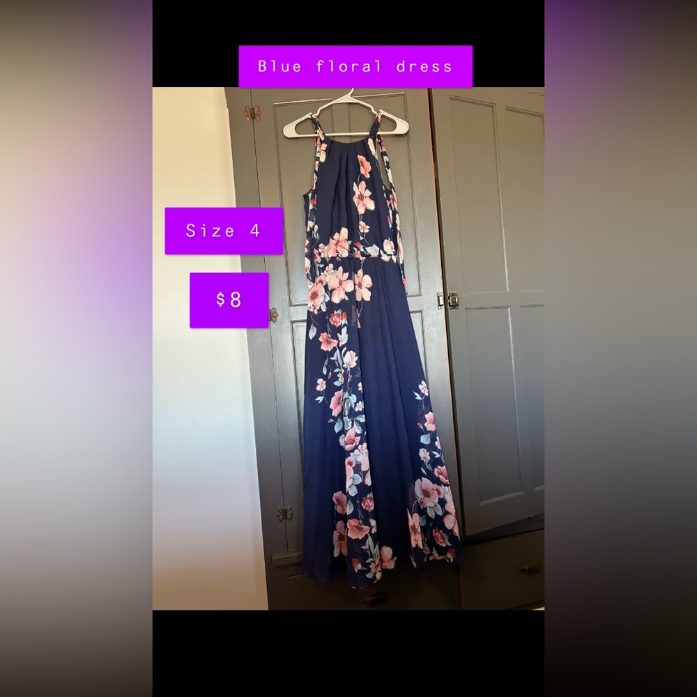 Blue floral dress